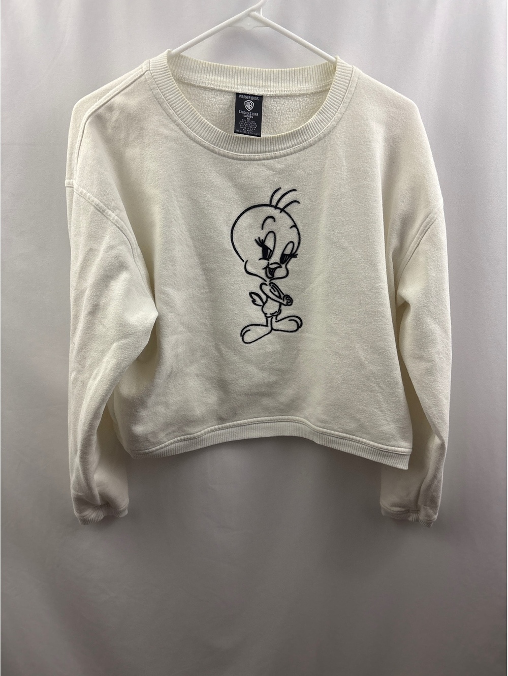 Vintage Tweety Bird 1997 Warner Bros White Sweatshirt Medium Cropped